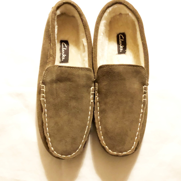 clarks fur lined slippers